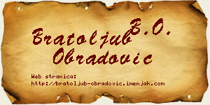 Bratoljub Obradović vizit kartica